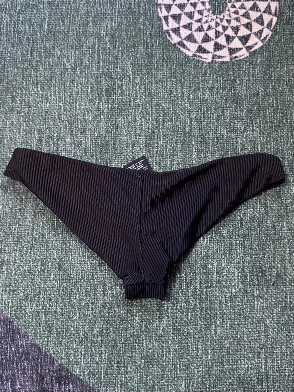Frankie's Bikinis Black Ribbed Bikini Bottom